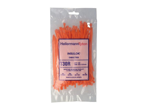 HELLERMANNTYTON ORANGE CABLE TIE 148 X 3.5 HSB Trading Online Store