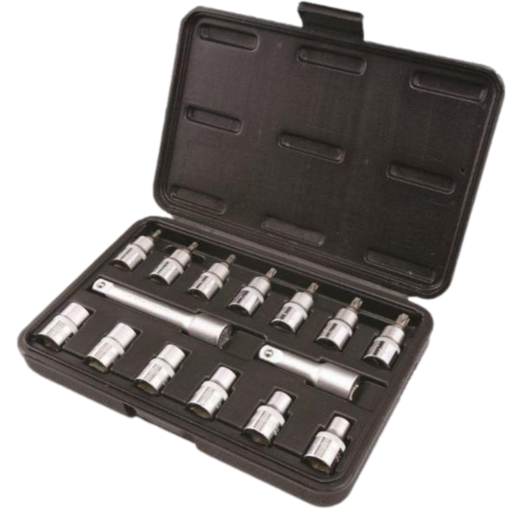 MIDAS TORX MALE/FEMALE SOCKET SET AND EXTENSIONS - 15 PIECE HSB Trading Online Store