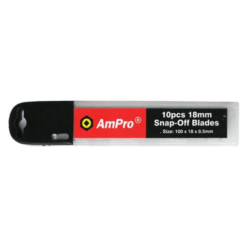 AMPRO 18MM SNAP-OF REPLACE BLADES-SK4 10PC/SET HSB Trading Online Store