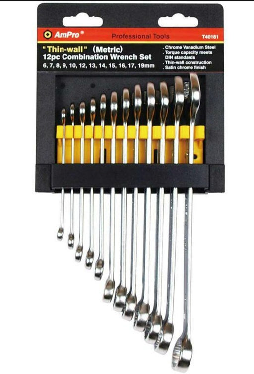 AMPRO 12PC COMBINATION WRENCH SET (8 - 19MM) HSB Trading Online Store