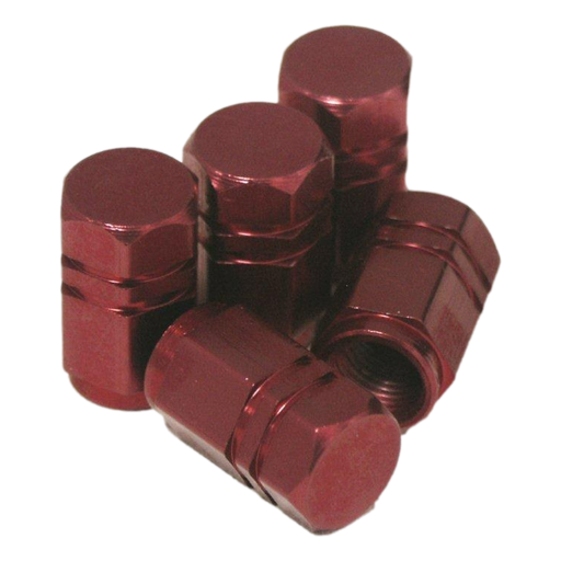 AUTOGEAR HEX TYRE VALVE CAPS 5PC RED HSB Trading Online Store