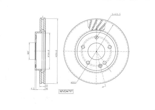 Motopart Brake Disc MVD4797 Motopart
