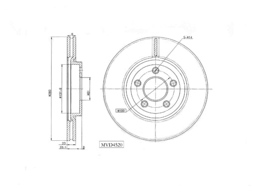 Motopart Brake Disc MVD4520 Motopart