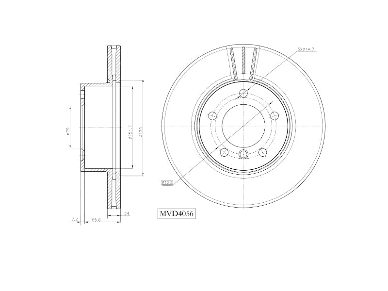Motopart Brake Disc MVD4056 Motopart