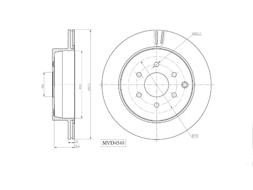 Motopart Brake Disc MVD4540 Motopart