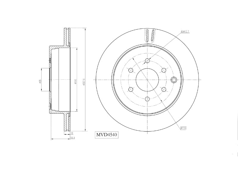 Motopart Brake Disc MVD4540 Motopart