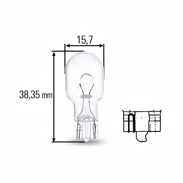 HELLA 12V 16W W2,1X9.5D W16W Light Bulb - HELLA automotive light bulb