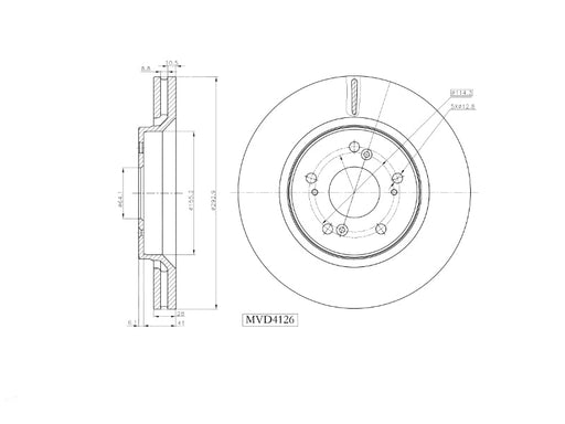 Motopart Brake Disc MVD4126 Motopart