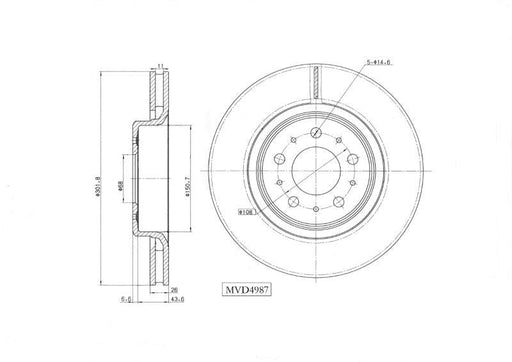 Motopart Brake Disc MVD4987 Motopart