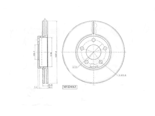 Motopart Brake Disc MVD4063 Motopart