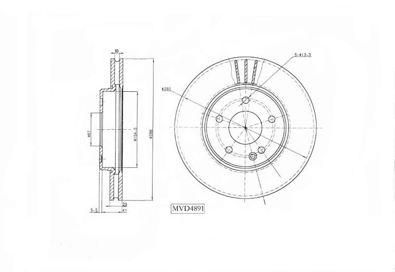 Motopart Brake Disc MVD4891 Motopart