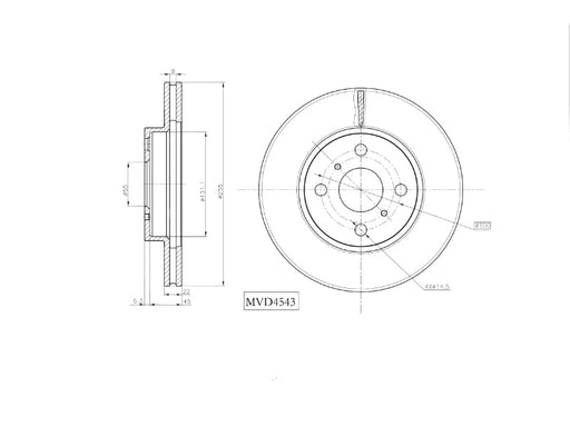 Motopart Brake Disc MVD4543 Motopart