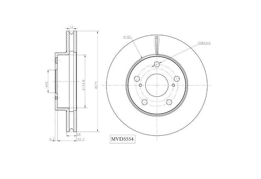 Motopart Brake Disc MVD5554 Motopart