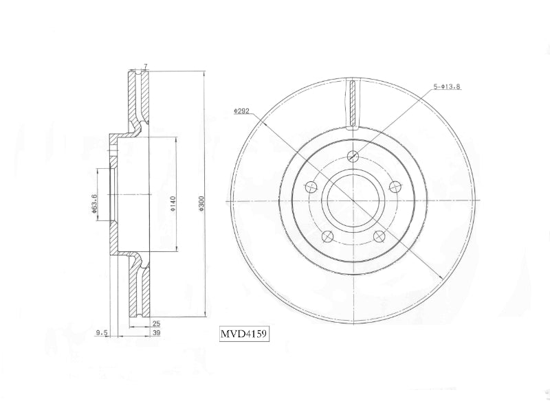 Motopart Brake Disc MVD4159 Motopart