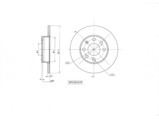 Motopart Brake Disc MVD4109 Motopart