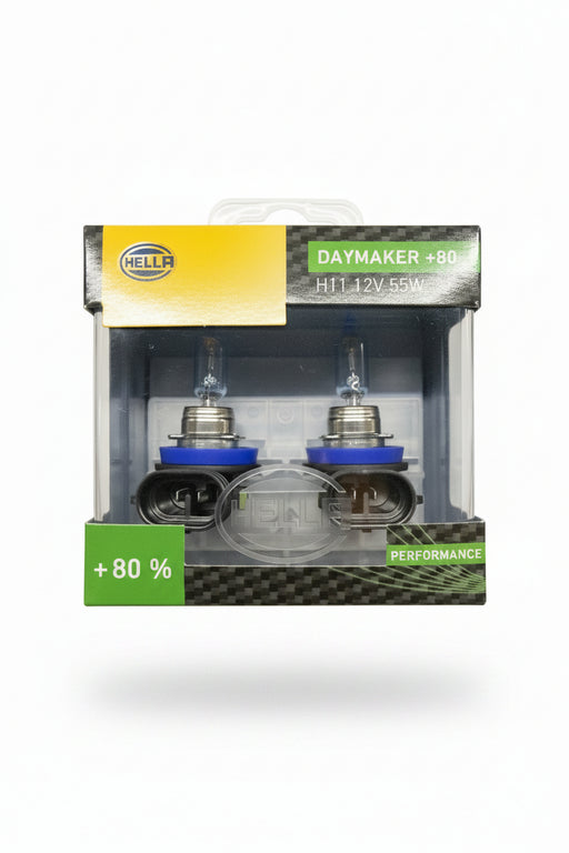 HELLA H11 DAYMAKER +80 SET 55W 12V Light Bulb - HELLA automotive light bulb