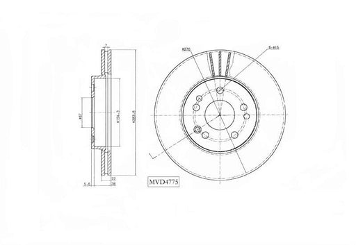 Motopart Brake Disc MVD4775 Motopart