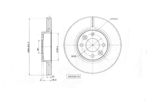 Motopart Brake Disc MVD4741 Motopart