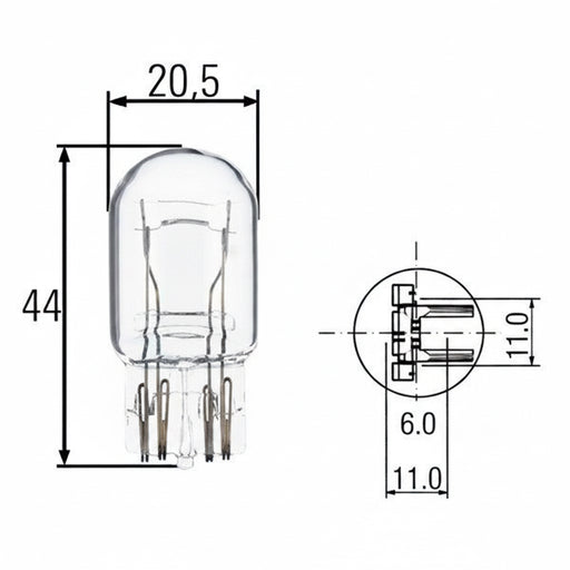 HELLA 12V 21/5W W3X16Q W21/5W Light Bulb - HELLA automotive light bulb