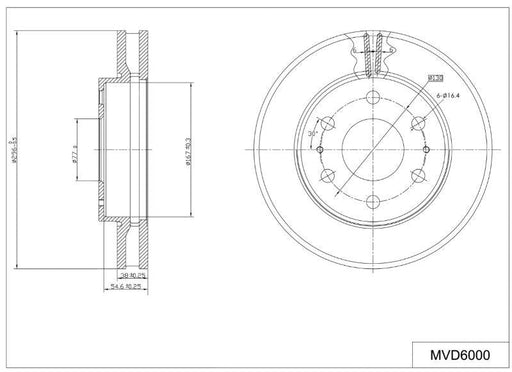 Motopart Brake Disc MVD6000 Motopart