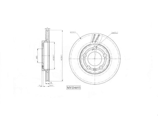 Motopart Brake Disc MVD4693 Motopart