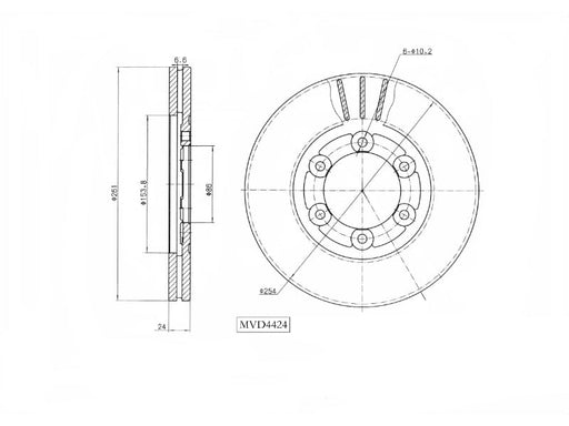 Motopart Brake Disc MVD4424 Motopart