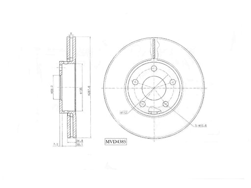 Motopart Brake Disc MVD4385 Motopart