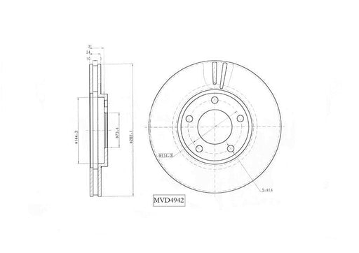 Motopart Brake Disc MVD4942 Motopart