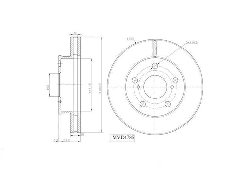 Motopart Brake Disc MVD4785 Motopart