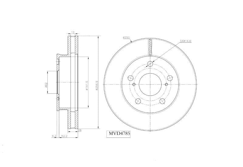 Motopart Brake Disc MVD4785 Motopart