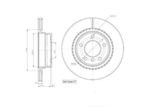 Motopart Brake Disc MVD4057 Motopart