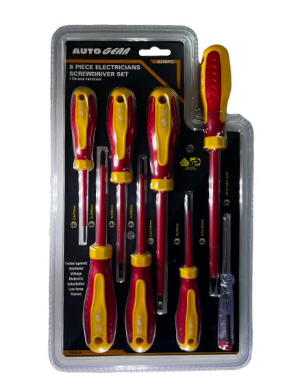 8 Piece Electricians Screwdriver Set Autogear