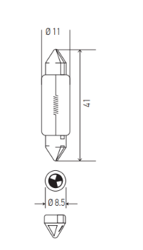 HELLA 12V 5W SV8.5-8 Light Bulb - HELLA automotive light bulb