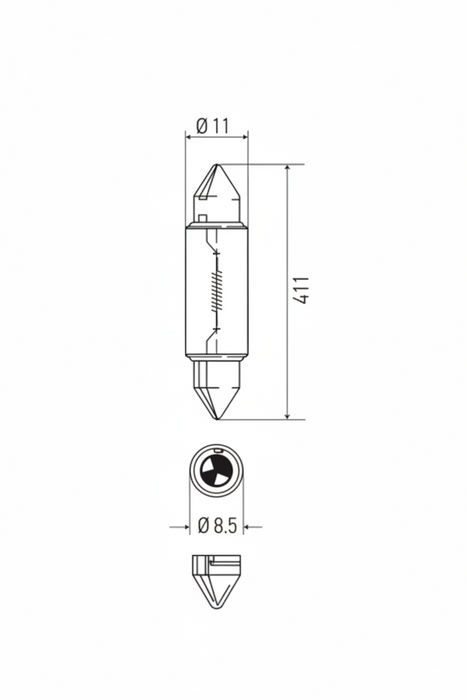 HELLA 12V 5W SV8.5-8 Light Bulb - HELLA automotive light bulb
