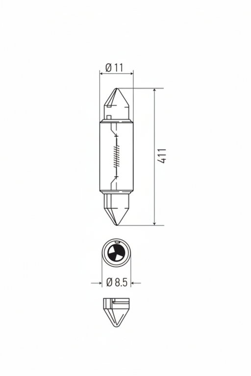 HELLA 12V 5W SV8.5-8 Light Bulb - HELLA automotive light bulb