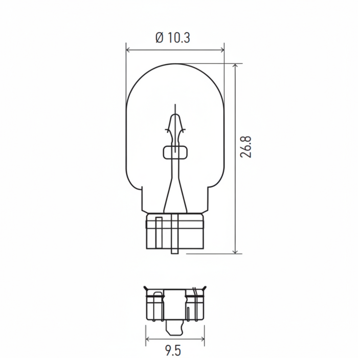 HELLA W3W 24V 3W W2.1X9.5D Light Bulb - HELLA automotive light bulb
