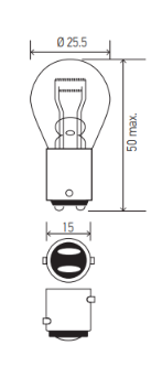 HELLA 12V 21/5W BAY15D P21/5W Light Bulb - HELLA automotive light bulb