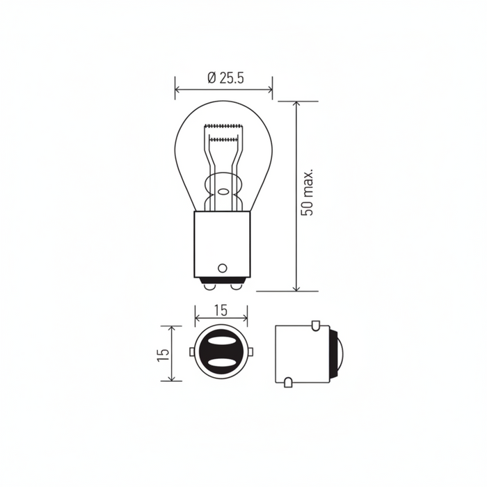 HELLA 12V 21/5W BAY15D P21/5W Light Bulb - HELLA automotive light bulb