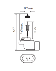 HELLA H27 12V BENT Light Bulb - HELLA automotive light bulb