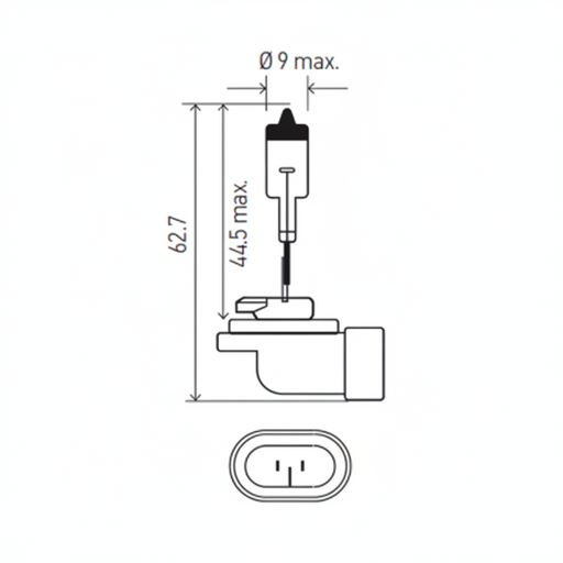 HELLA H27 12V BENT Light Bulb - HELLA automotive light bulb