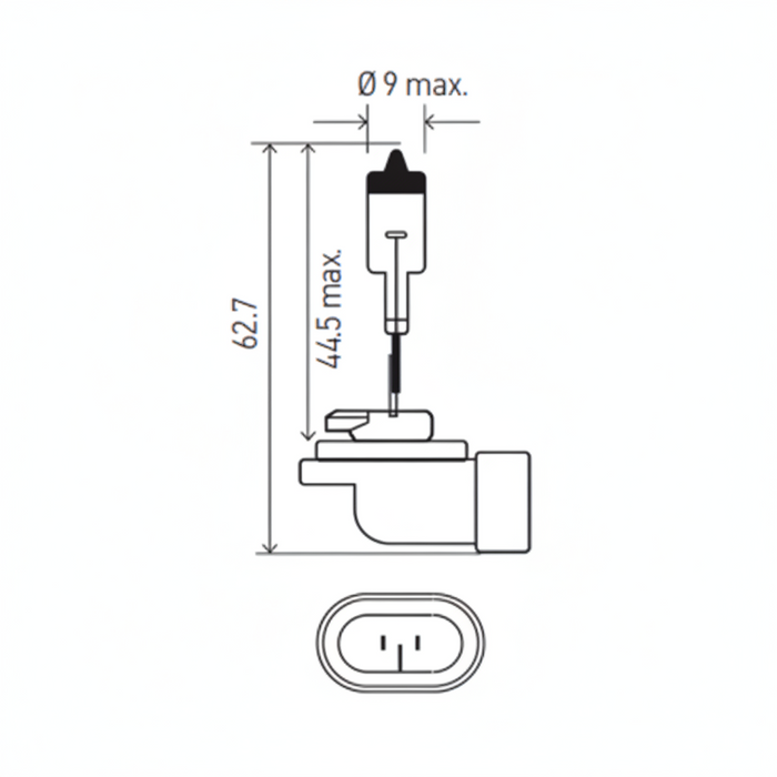 HELLA H27 12V BENT Light Bulb - HELLA automotive light bulb