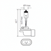 HELLA H27 12V BENT Light Bulb - HELLA automotive light bulb