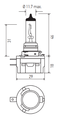 HELLA H11B 12V 55W PGJ19-2 Light Bulb