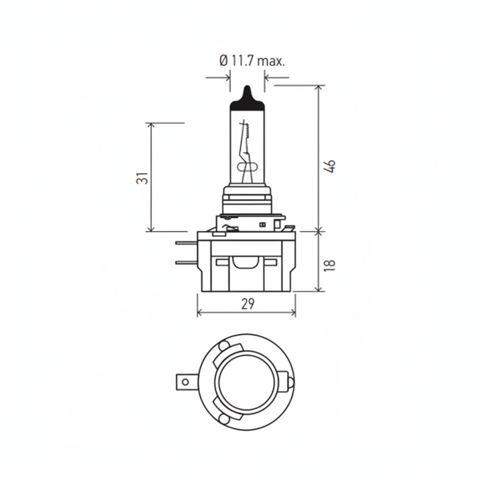 HELLA H11B 12V 55W PGJ19-2 Light Bulb