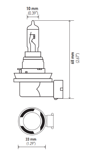 HELLA H16 12V 19W PGJ19-3 Light Bulb