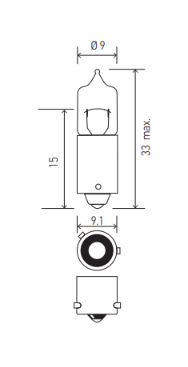HELLA 12V 21W BAY9S H21W Light Bulb