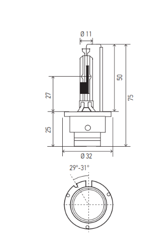 HELLA 12/24V 35W PK32 D2R Light Bulb