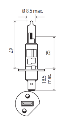 HELLA H1 12V 55W DAYMAKER +100 SET Light Bulb