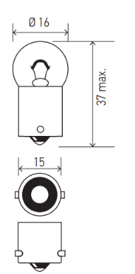 HELLA 12V 10W BA15S R10W Light Bulb