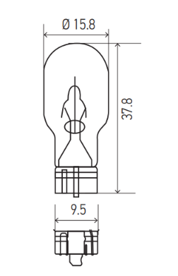 HELLA 12V 16W W2,1X9.5D W16W Light Bulb